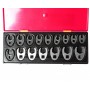 Набор ключей разрезных 10-19 мм 3/8" , 21-27мм 1/2" односторонних 16 предметов в кейсе JTC